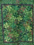 pinwheels on green batik