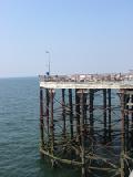 north pier ironwork at low tide