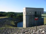 franklin falls dam building side view