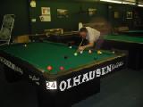 david lining up a shot