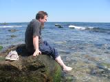 James with naked feet